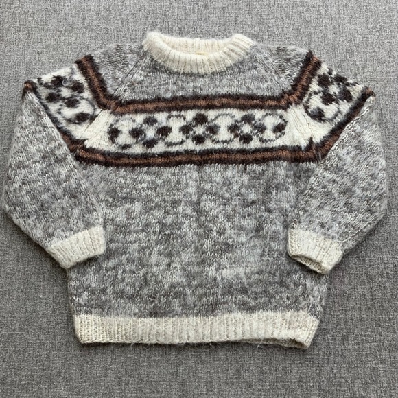 American Vintage Other - VTG Handmade 100% Wool Fair Isle Sweater Nepal Mens Womens Unisex  L‎ ? READ
